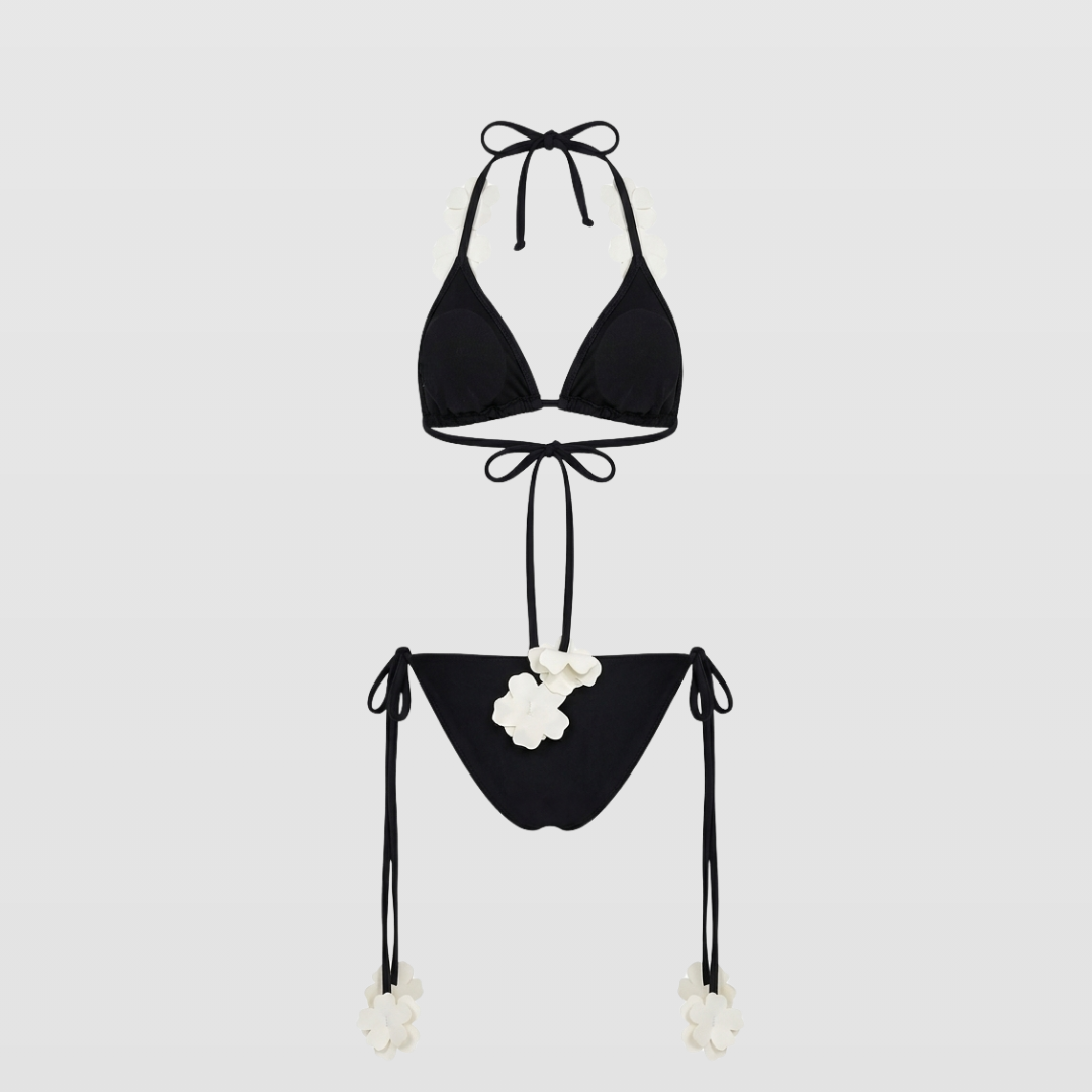 Olessia Cerezo’s Brown Bikini Set | Floral Triangle Bikini for Women – Olessia